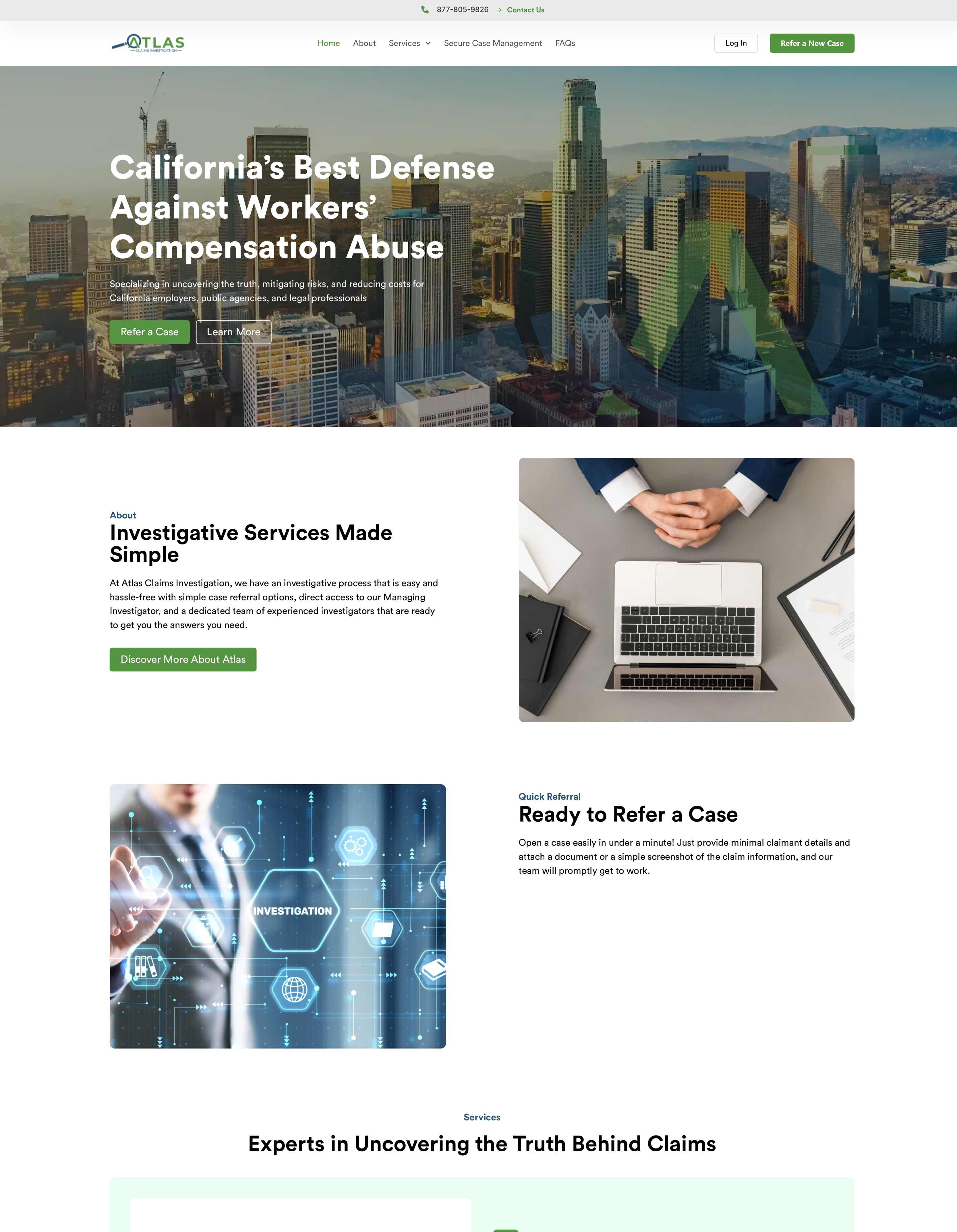 Atlas Claims Investigation website